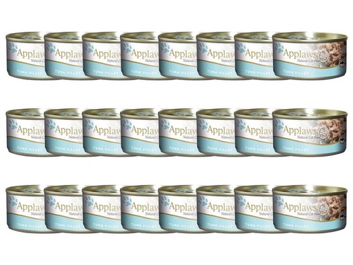 [90212070 1303203] Applaws Nassfutter Dose Thunfischfilet in Brühe, 24 x 156 g