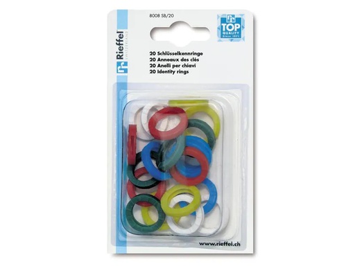 [90212356 1316171] Robert Rieffel Schlüsselring 25 mm, 20 Stück, Mehrfarbig