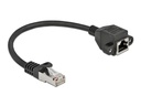 Delock Patchkabel Verlängerungskabel Cat 6A, S/FTP, 0.25 m, Schwarz