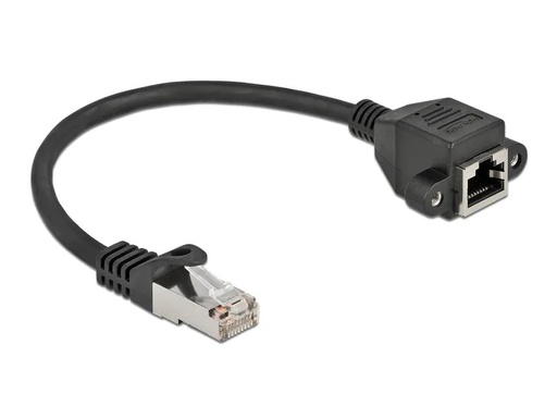 [90212616 1278955] Delock Patchkabel Verlängerungskabel Cat 6A, S/FTP, 0.25 m, Schwarz