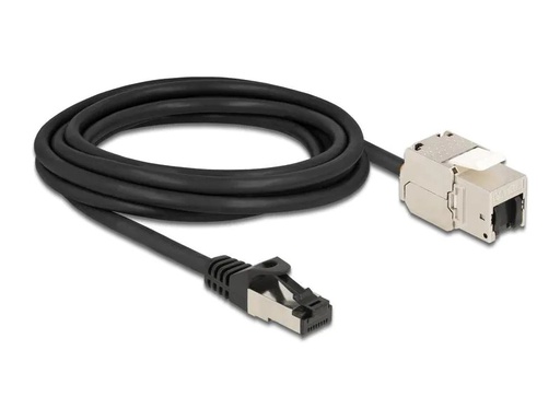 [90212644 1278977] Delock Patchkabel RJ45 zu Keystone Cat 6A, S/FTP, 3 m, Schwarz