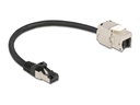 Delock Patchkabel RJ45 zu Keystone Cat 6A, S/FTP, 0.25 m, Schwarz