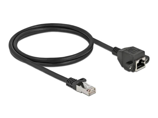 [90212667 1278957] Delock Patchkabel Verlängerungskabel Cat 6A, S/FTP, 1 m, Schwarz