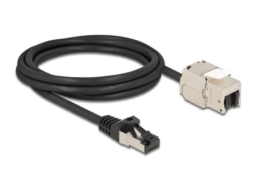[90212690 1278979] Delock Patchkabel RJ45  zu Keystone Cat 6A, S/FTP, 2 m, Schwarz