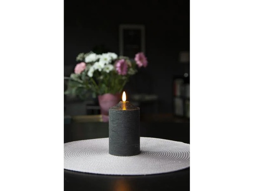 [90033704 1129382] Star Trading LED-Kerze Pillar Flamme Ø 7.5 x 15 cm, Schwarz