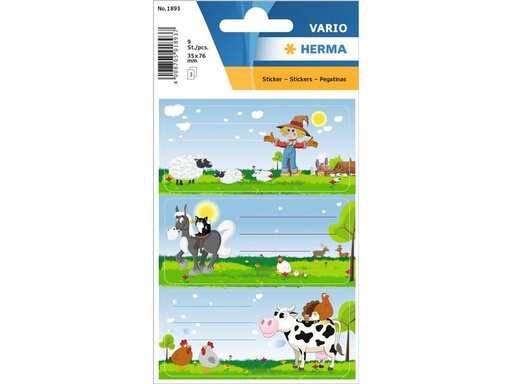 [90213068 1316942] Herma Stickers Schuletiketten Kleine Farm