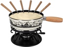 Nouvel Käsefondue-Set Maiensäss 9 Teile, Schwarz/Weiss