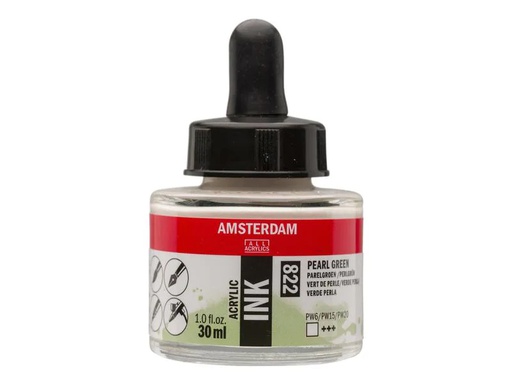 [90213388 1317666] Amsterdam Acryltinte 822 Perlgrün transparent, 30 ml 30 ml, Grün/Weiss