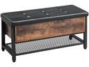 VASAGLE Bank mit Stauraum 100 x 47 cm, Braun/Schwarz