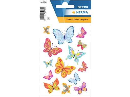 [90213435 1316957] Herma Stickers Motivsticker Schmetterling 2 Blatt à 28 Sticker Mehrfarbig