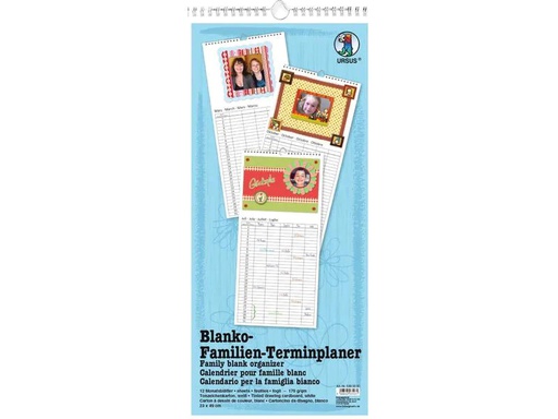 [90033806 1097369] URSUS Dauerkalender Familienplaner 23 x 49 cm, Weiss