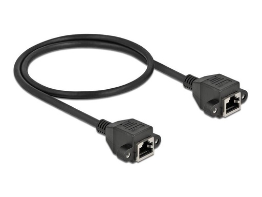 [90213708 1278960] Delock Patchkabel Verlängerungskabel Cat 6A, S/FTP, 0.5 m, Schwarz