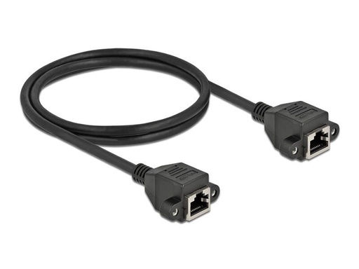 [90213720 1278965] Delock Patchkabel Verlängerungskabel Cat 6A, S/FTP, 1 m, Schwarz