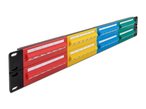 [90213823 1320760] Delock Patchpanel 19 48 Port Cat.5e, 2HE, farbig