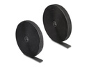 Delock Klettband 15m x 25mm Strapazierfähig Schwarz