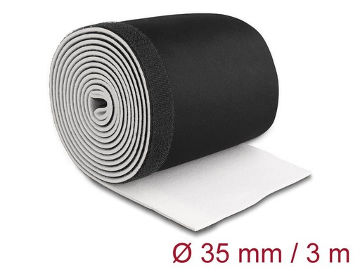 [90213904 1320786] Delock Kabelschlauch 3 m x 135 mm Schwarz Weiss mit Klettverschluss