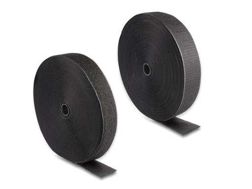 [90213927 1320800] Delock Klettband 25m x 50mm Strapazierfähig Schwarz