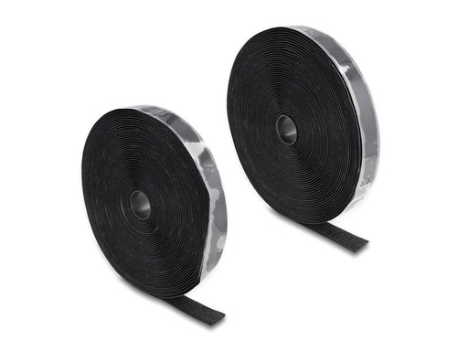 [90213982 1320799] Delock Klettband 15m x 25mm Strapazierfähig Schwarz