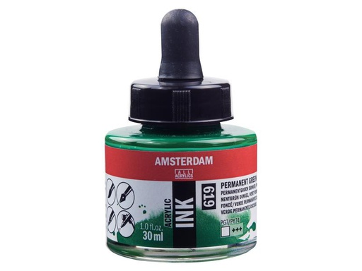 [90213997 1317695] Amsterdam Acryltinte 619 Dunkelgrün Transparent, 30 ml