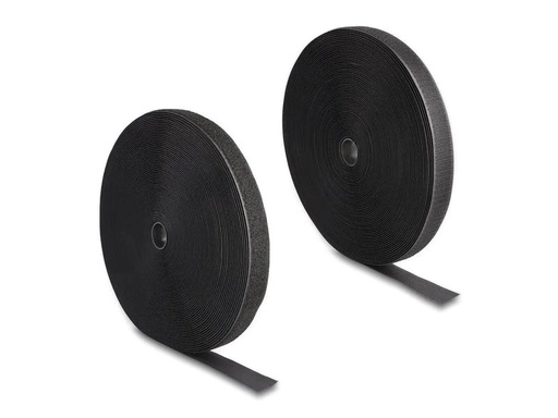 [90214011 1320801] Delock Klettband 25m x 25mm Strapazierfähig Schwarz
