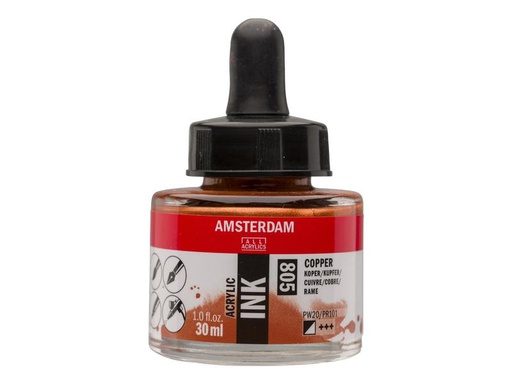 [90214013 1317672] Amsterdam Acryltinte 805 Kupfer halbdeckend, 30 ml 30 ml, Kupfer