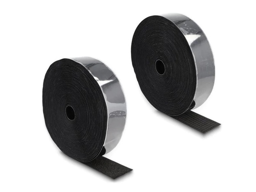 [90214022 1320798] Delock Klettband 15m x 50mm Strapazierfähig Schwarz
