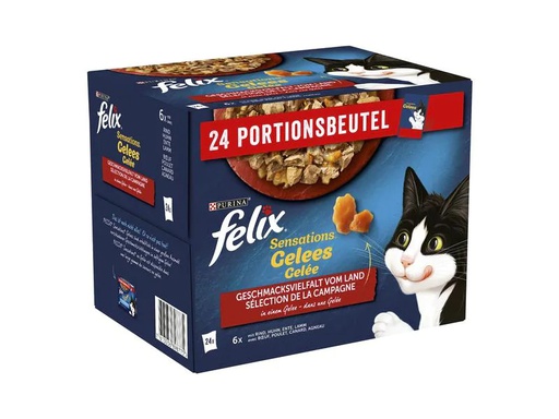[90214074 1303990] Felix Nassfutter Sensations Gelee Fleisch, 24 x 85 g