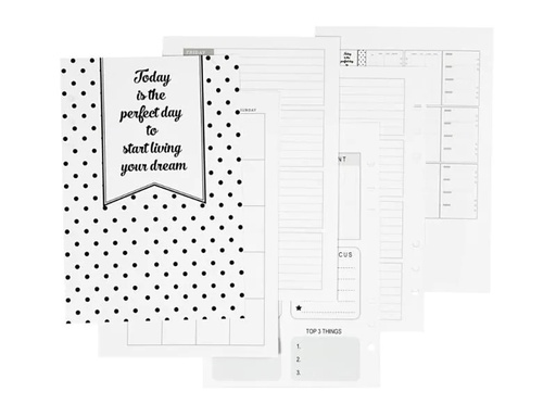 [90033932 931477] Creativ Company Papiersatzeinlage 5-Wochen-Plan, 142 x 210 mm, 7 Seiten