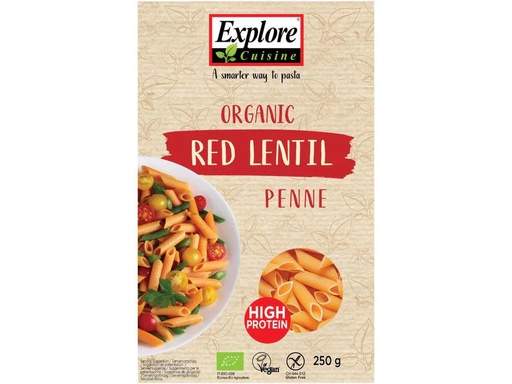 [90214758 1326106] Explore Cuisine Teigwaren Bio Penne aus Roten Linsen 250 g