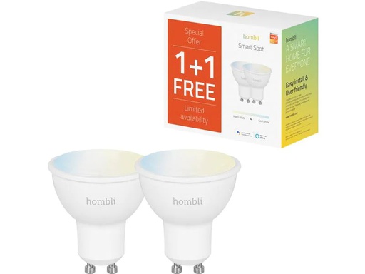 [90214919 1312079] hombli Leuchtmittel Smart Spot, GU10, 4.5 W, CCT, 1+1 Pack