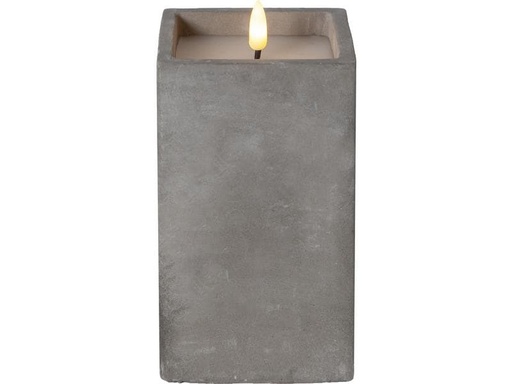 [90214920 1311370] Star Trading LED-Kerze Flamme Cem, 9 x 9 x 16.5 cm, Grau