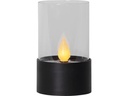 Star Trading LED-Kerze Solar Puloun, Ø 8.5 x 14 cm, Schwarz