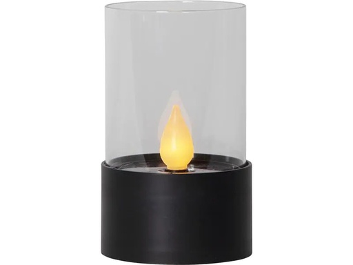 [90214946 1311393] Star Trading LED-Kerze Solar Puloun, Ø 8.5 x 14 cm, Schwarz