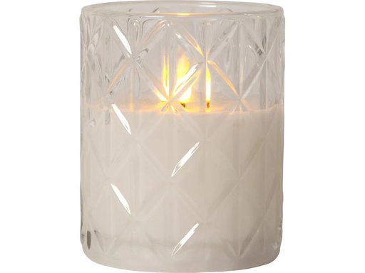 [90214976 1311367] Star Trading LED-Kerze Flamme Romb, Ø 10 x 12.5 cm, Transparent
