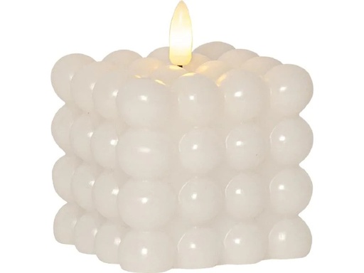 [90214980 1311374] Star Trading LED-Kerze Flamme Dot, 7.5 x 7.5 x 9.5 cm, Weiss