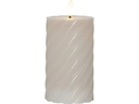 Star Trading LED-Kerze Pillar Flamme Swirl, Ø 7.5 x 15 cm, Beige