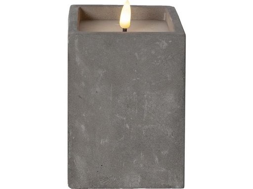 [90215206 1311369] Star Trading LED-Kerze Flamme Cem, 9 x 9 x 14.5 cm, Grau