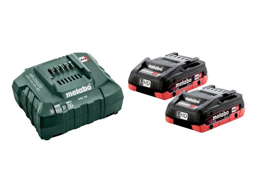 [90215254 1321068] Metabo Akku und Ladegerät Basis-Set 2 x LiHD 4.0 Ah