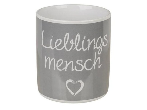 [90215395 1304196] G. Wurm Universaltasse Lieblingsmensch 330 ml, Grau