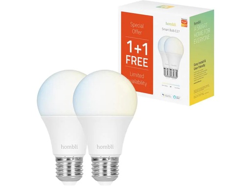 [90215411 1312076] hombli Leuchtmittel Smart Bulb, E27, 9W, CCT, 1+1 Pack