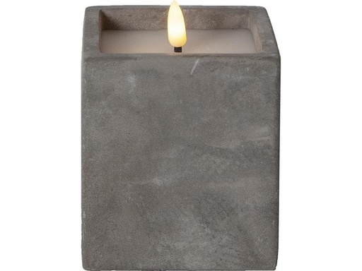 [90215514 1311368] Star Trading LED-Kerze Flamme Cem, 9 x 9 x 11.5 cm, Grau