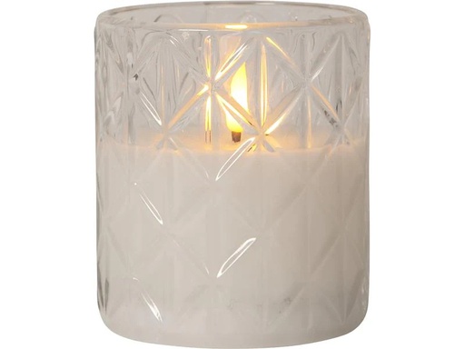 [90215521 1311366] Star Trading LED-Kerze Flamme Romb, Ø 8.5 x 10 cm, Transparent