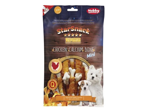 [90215532 1312091] Nobby Leckerli StarSnack Barbecue Mini Chicken Calcium, Bone, 113g