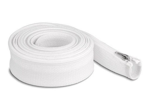 [90215550 1300218] Delock Geflechtschlauch mit Reissverschluss 3 m x 50 mm Weiss