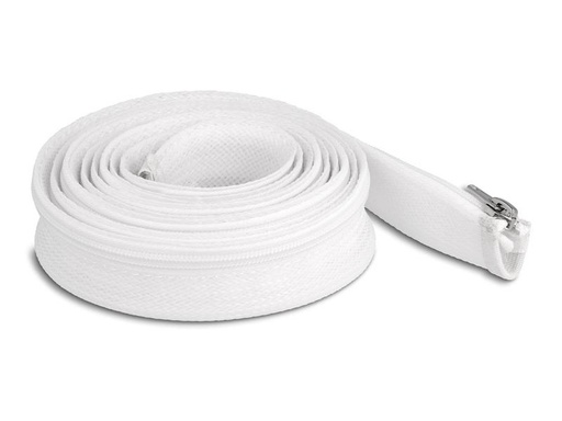 [90215599 1300219] Delock Geflechtschlauch mit Reissverschluss 3 m x 30 mm Weiss
