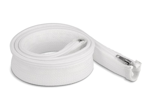 [90215641 1300225] Delock Geflechtschlauch mit Reissverschluss 1 m x 30 mm Weiss