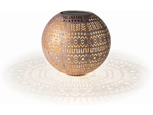 [90215643 1317504] STT Laterne Solar Antic Ball Boho, Ø 30 cm, Braun