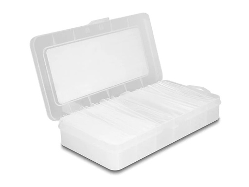 [90215691 1301615] Delock Schrumpfschlauch 135-teilig Sortimentsbox, transparent