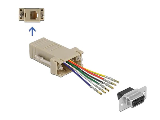 [90215768 1301625] Delock Adapter D-Sub 9-Pin zu RJ12 6P/6C, Montagesatz 0.052 m
