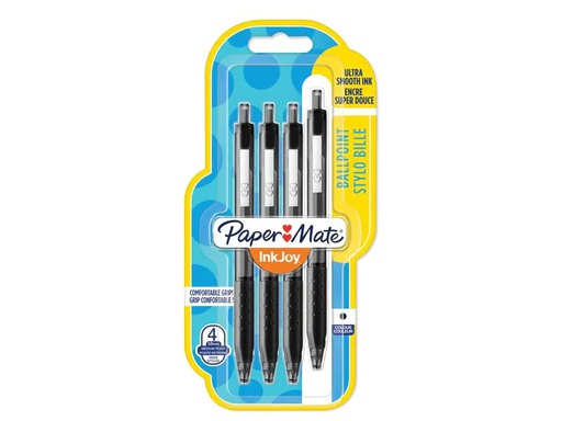 [90215822 1301300] Paper Mate Kugelschreiber Inkjoy 300 RT 1 mm, Schwarz, 4 Stück